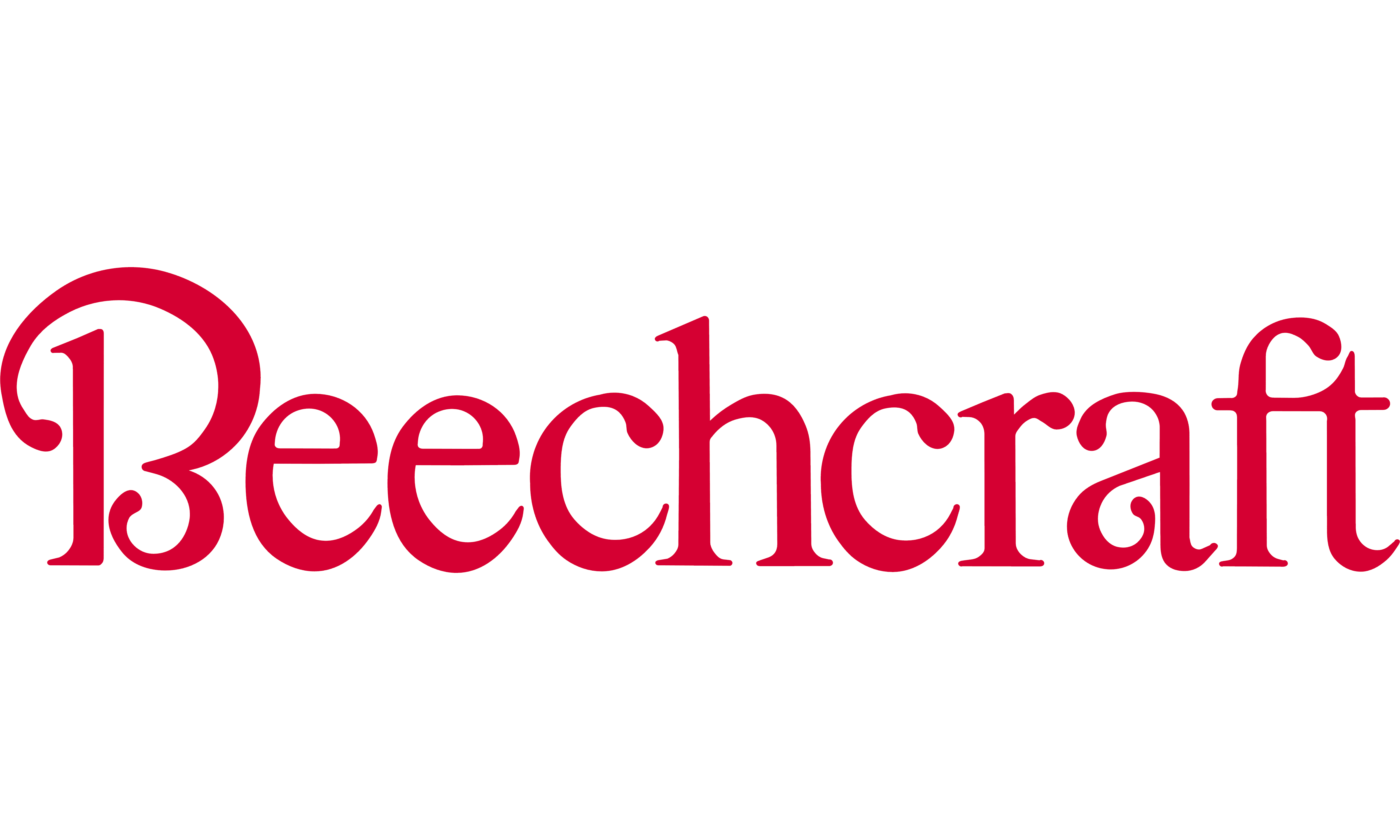 Beechcraft logo with red stylized lettering in a classic font
